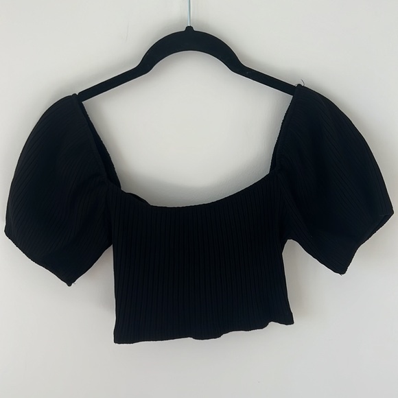 ZARA Cropped Ribbed Shirt - Picture 3 of 4